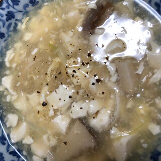 くずし豆腐と卵のとろとろ生姜スープ